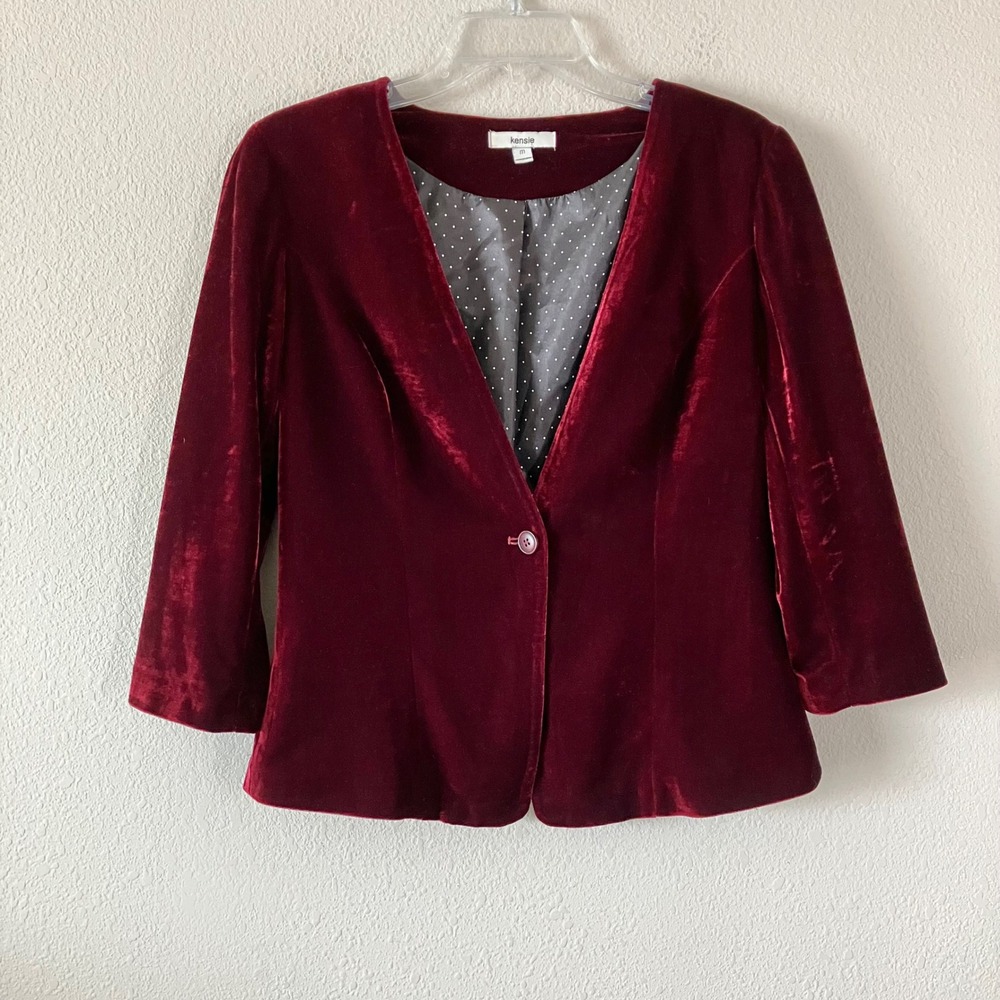Burgundy Velvet Blazer M Romantic Steampunk Victorian Evening Formal Holiday